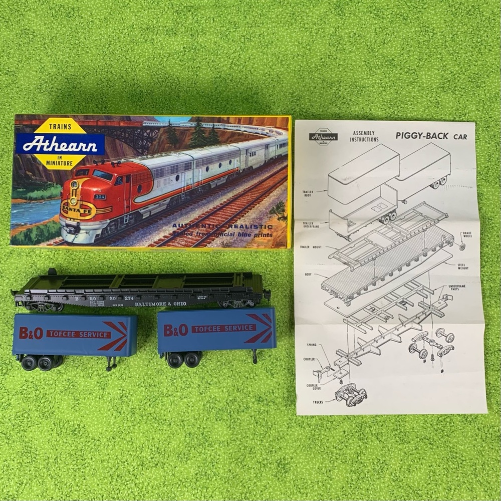 Vintage Athearn B&O Piggy-Back Car Toy Train.